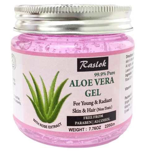 Vista 8 de Raslok Gel de Aloe Vera Puro Natural Orgánico para Hidratar la Piel Facial y Cuidado del Cabello (Pepino, 7.76 OZ)