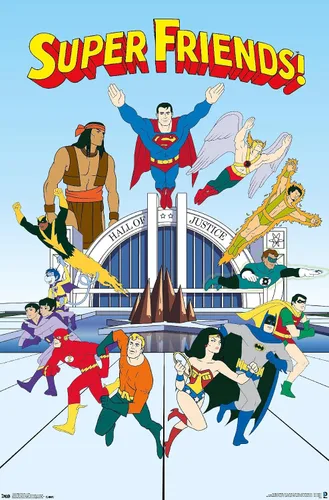Vista 11 de Trends International DC Comics Super Friends - Póster de pared del equipo, 22.4 pulgadas de largo x 14.7 pulgadas, versión enmarcada de madera