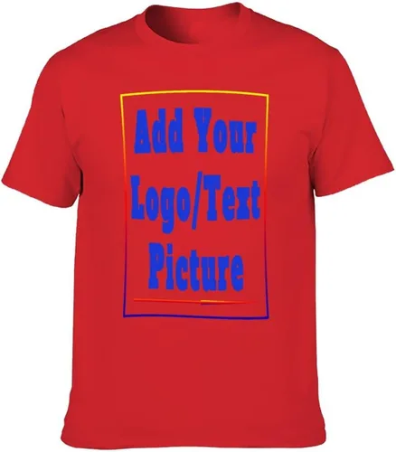 Vista 3 de Custom Personalized Men's Cotton T-Shirts Design Your Own Custom Prints