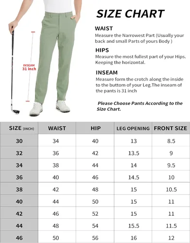 Vista 7 de Lesmart Pantalones de golf para hombre, elásticos, ajustados, ligeros, transpirables, de ajuste seco, con bolsillos