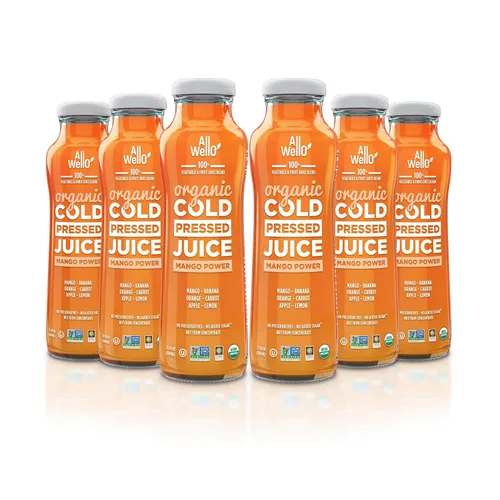 Vista 9 de ALLWELLO Bebidas orgánicas de jugo prensado en frío con frutas y verduras reales sin gluten, sin OMG, jugos saludables sin conservantes sin azúcar