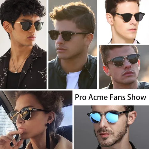 Vista 6 de Pro Acme Gafas de sol polarizadas clásicas sin montura con remaches metálicos