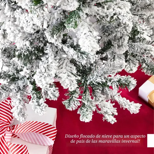 Vista 5 de Best Choice Products - Árbol artificial de Navidad flocado, pino de 1.4 m, premium, sin iluminación, con ramas completas, soporte de metal - Verde