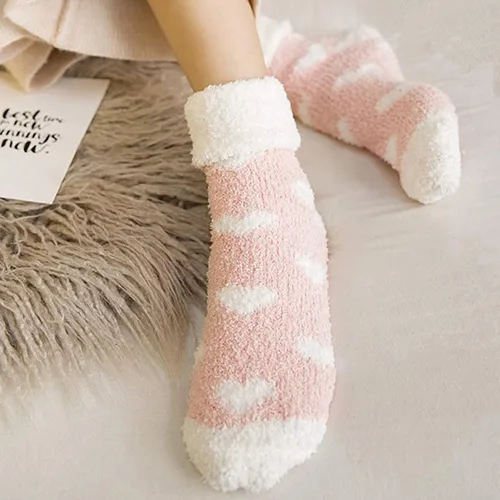 Vista 2 de Plush Slipper Socks Women - Colorful Warm Fuzzy