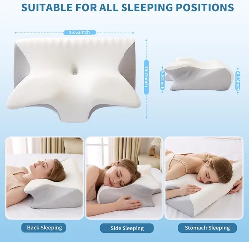 Vista 5 de Almohada cervical para el cuello, espuma viscoelástica