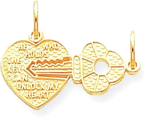 Vista 10 de Collar con dije de corazón de oro amarillo de 10 quilates joyería fina para mujer regalos para ella