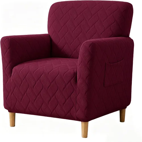 Vista 19 de LiveGo - Funda elástica para sillón de mediados de siglo moderno de 1 pieza, fundas de acento de jacquard para silla con brazos, fundas impermeables