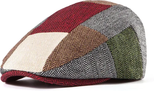Vista 4 de Hombres Ivy Gatsby Newsboy Cap - Classic Wool Blend Tweed Flat Cap Cabbie Hat Hombres
