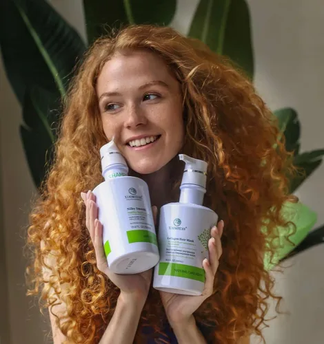 Vista 3 de Xiaomoxuan Champú orgánico de aceite de árbol de té - Hidratante para cabello seco, tratamiento del cuero cabelludo, sin sulfatos - enlace