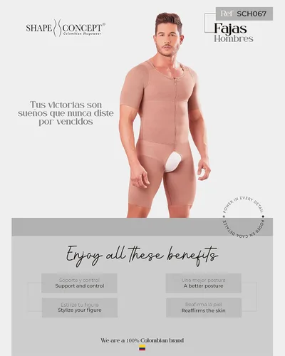 Vista 6 de SHAPE CONCEPT 367 Fajas para hombres Colombian Body Shaping Ropa interior para hombres de alta compresión