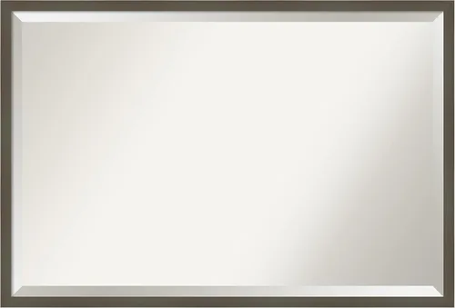 Vista 20 de Amanti Art Espejo de baño gris para sobre el fregadero, espejo rectangular gris arcilla esbelta de 24 x 30 pulgadas, marco de madera contemporánea