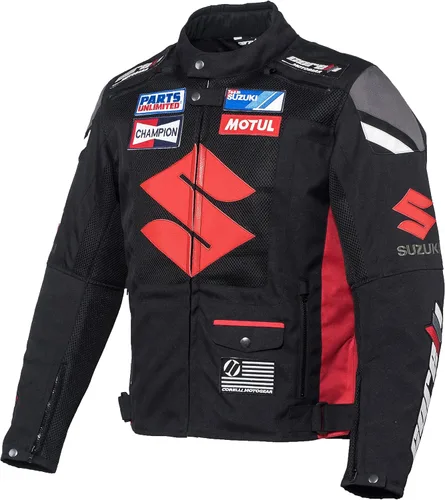 Vista 2 de VägVargen Suzuki - Chaqueta textil negra para motocicleta (M (EU50)), Negro
