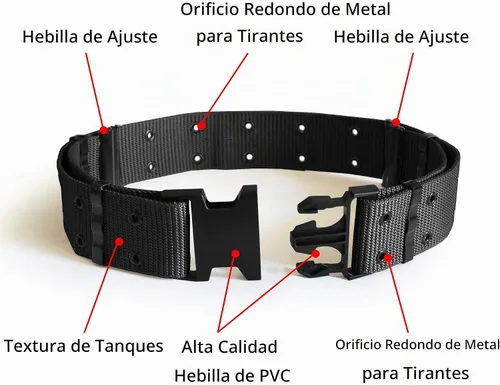 Vista 2 de UltraKey Cinturón táctico, cinturón de rescate militar resistente de seguridad ajustable para deportes al aire libre y caza