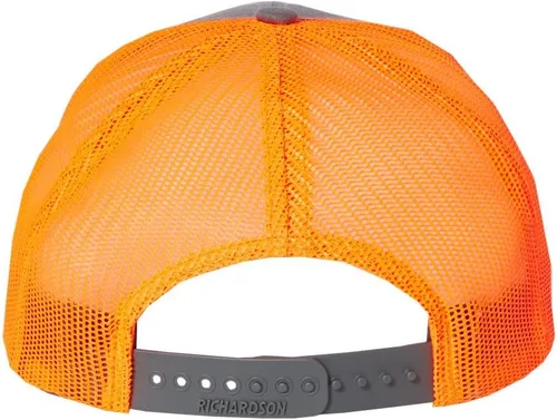 Vista 3 de Sombrero de pesca de bajo de boca grande, parche de cuero grabado con láser Richardson 112 Snapback Trucker Cap