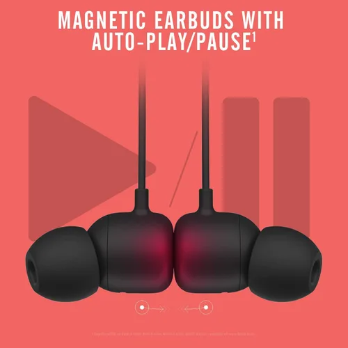 Vista 5 de Beats Auriculares inalámbricos Flex - Chip de auriculares Apple W1, auriculares magnéticos, Bluetooth clase 1, 12 horas de tiempo de escucha