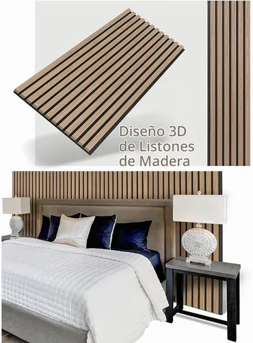 Vista 4 de Paneles de listones de chapa de madera acústica para decoración de paredes interiores y techos 3D sin costuras empalmadas absorbentes de sonido