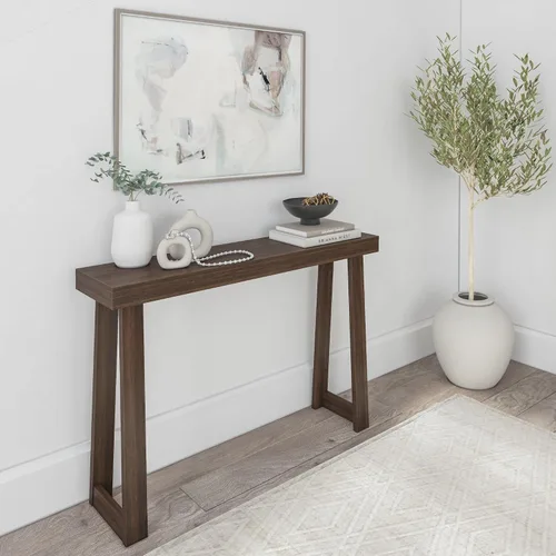 Vista 20 de Plank+Beam Mesa consola de madera maciza, 36 pulgadas, mesa de sofá, mesa de entrada estrecha para pasillo, detrás del sofá, sala de estar, Negro