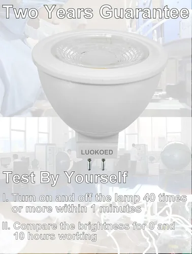 Vista 3 de Bombilla LED Mr16 blanco cálido equivalente a 2700 K 50 W 500 lm LUOKOED® x 6