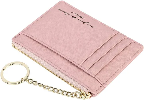 Vista 5 de Cartera minimalista para mujer, 8 tarjetas, monedero, monedero, bolsillo frontal, Casual