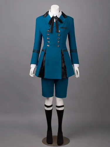 Vista 3 de Cosfun Disfraz de cosplay de anime, traje de uniforme azul para Halloween mp003218