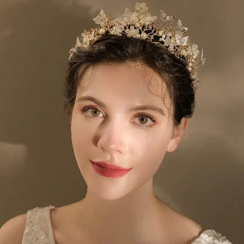 Vista 9 de Yumikoo Corona de flores de hadas para mujer, tocado de flor de perla blanca para fiesta de boda