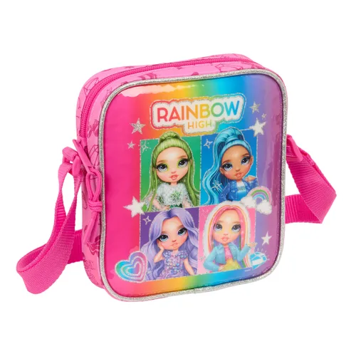 Vista 2 de Bolso Bandolera Rainbow High Shine Multicolor 16 x 18 x 4 cm