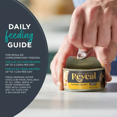 Vista 4 de Reveal Alimento natural enlatado húmedo para gatos, ingredientes limitados y naturales, sin granos, alto contenido de proteínas sin aditivos