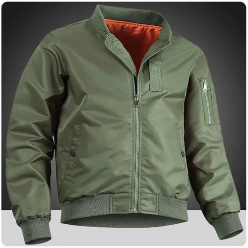 Vista 4 de Abrigos de bombardero de vuelo softshell para hombre, para primavera, otoño, para negocios, golf, Varsity chaquetas