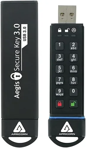 Vista 6 de Apricorn 16GB Aegis Secure Key FIPS 140-2 Nivel 3 Validado 256-bit Cifrado USB 3.0 Flash Drive (ASK3-16GB)