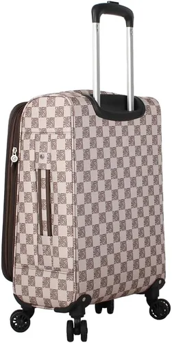 Vista 91 de Steve Madden Equipaje de diseñador, Chalet Gris Claro, Juego de maleta giratoria ligera expandible de 3 piezas - Juego de viaje