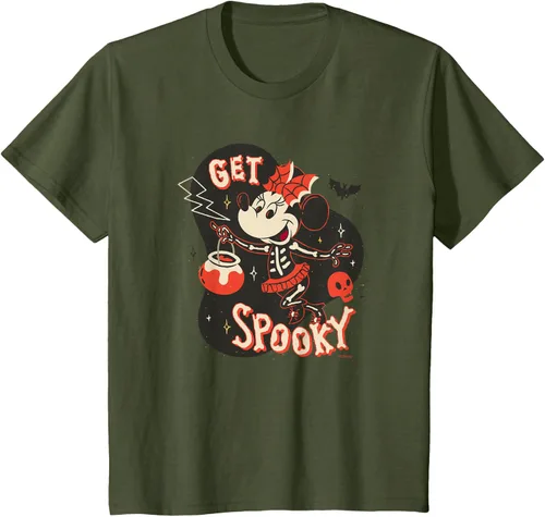Vista 11 de Disney Disfraz de esqueleto de Minnie Mouse para Halloween, camiseta espeluznante Negro