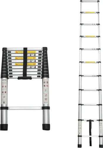 Vista 8 de 8.5FT Telescoping Ladder,JULYFOX Compact Extension Ladder,300lbs Heavy Duty, Multi-Purpose Aluminum Collapsible Ladder for RV or Outdoor