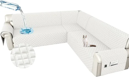 Vista 15 de Arfntevss Fundas impermeables para sofá modular en forma de L, lavable, de terciopelo, para sofá seccional, antideslizante, fundas de esquina