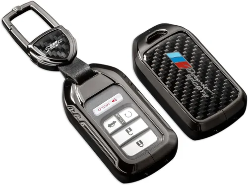 Vista 8 de Funda para llavero BMW con llavero, fibra de carbono real, protección de aleación de zinc, compatible con BMW 1 3 4 5 6 7 Series X1 X3 X4 M5 M6 GT3