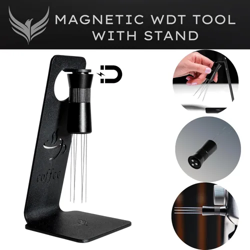 Vista 5 de Kit de accesorios para máquina de espresso Breville de 54 mm de KNODOS incluye calibrador, portafiltro sin fondo, herramienta WDT, embudo