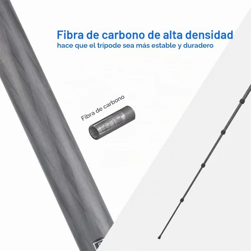 Vista 6 de SIRUI AM-225 Trípode de Cámara de Fibra de Carbono Trípode de 5 Secciones Trípode de Viaje Ligero Pequeño con Cabeza de Bola B-00K, Negro