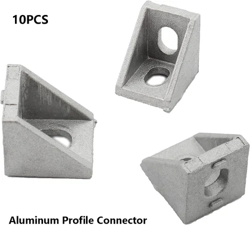 Vista 3 de Paquete de 10 soportes de esquina de perfil de aluminio, cierre de junta de ángulo recto en forma de L, conector para perfil de extrusión