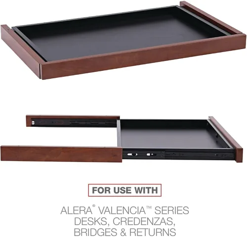 Vista 5 de Alera Cajón central serie ALE Valencia, 24 1/2 pulgadas de ancho x 15 profundidad x 2 horas, caoba Mahogany