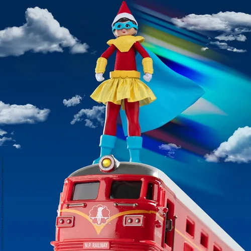 Vista 4 de The Elf on The Shelf Juego completo Magi-Freez: héroe Polar Power, Swish & Sleigh Snowboarder, estrella del pop, patinadora Holly Jolly Ollie