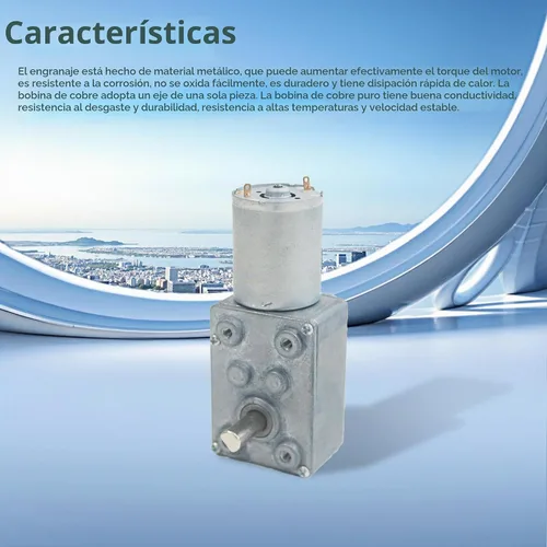 Vista 6 de DC 12V 25RPM 4.4 lbs.cm 0.236 in Ejes individuales Motor de engranaje helicoidal reversible con cable, motor de reducción de velocidad de alto par