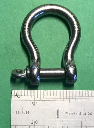 Vista 2 de US Stainless 4 piezas de acero inoxidable 316 forjado arco grillete 1/4" (6mm) grado marino