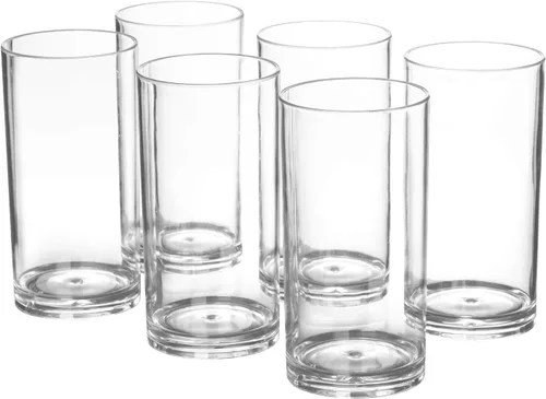 Vista 9 de AOYITE Vasos de plástico de 18 onzas para jugo de agua, aptos para lavavajillas, sin BPA, juego de 6 vasos de alta calidad