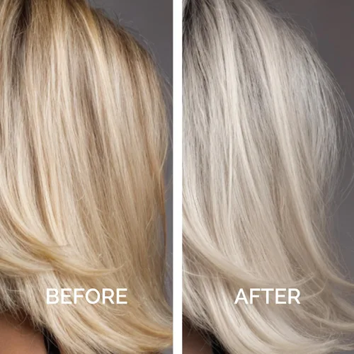 Vista 4 de Just Nutritive Acondicionador morado para cabello rubio, gris, blanco, plateado y decolorado, elimina el cobrizo, aumenta el brillo, repara