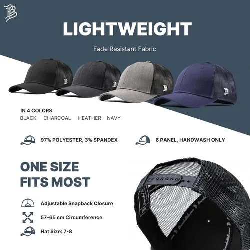 Vista 4 de Branded Bills Party Eagle PVC Curved Trucker, Snapback Closure, Lightweight, Comfortable Baseball Cap