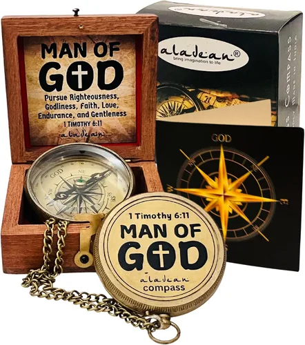 Vista 8 de Regalos religiosos para hombres, brújula grabada para I Know The Plans, Dios, Brújula de campamento, regalos cristianos, regalos católicos