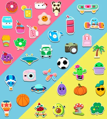 Vista 5 de 30, 50, 100 piezas de dijes para zapatos para niñas, lindos dijes de decoración de zapatos para niños, Kawaii no aleatorios, diferentes zapatos