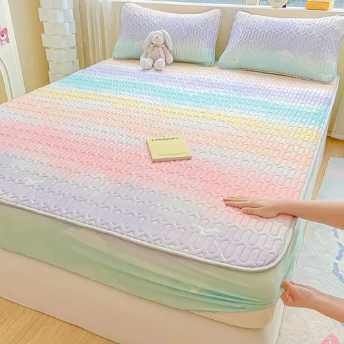 Vista 10 de FCLDESHOP Comfort Hotel - Sábana bajera ajustable de bolsillo profundo, juego de sábanas bajeras y fundas de almohada de seda de hielo de látex