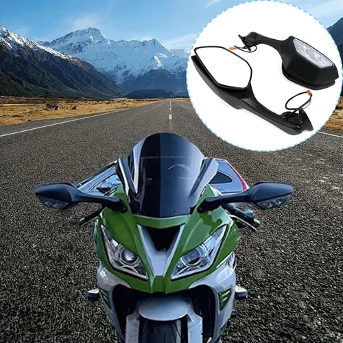 Vista 3 de Worldmotop - Espejo retrovisor lateral para motocicleta, ajustable, repuesto para KAWASAKI Ninja ZX10R ZX-10R ZX 10R 2011-2015 (negro)