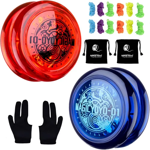 Vista 10 de Yoyo de Bucle con Respuesta para Niños Principiantes, Yo-yo Inicial 2A Loop Fácil de Jugar Trucos Básicos de Cuerda (D1 Azul) Professional