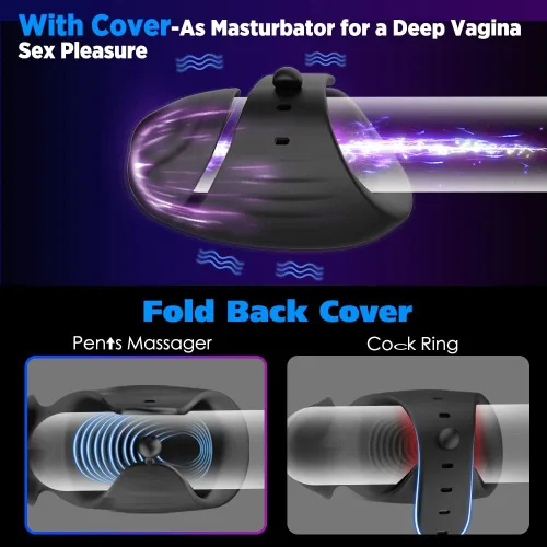 Vista 4 de Masturbador vibrador masculino ajustable, juguetes sexuales para hombres y adultos, 3 en 1, manos libres, juguete sexual para hombres, estimulador